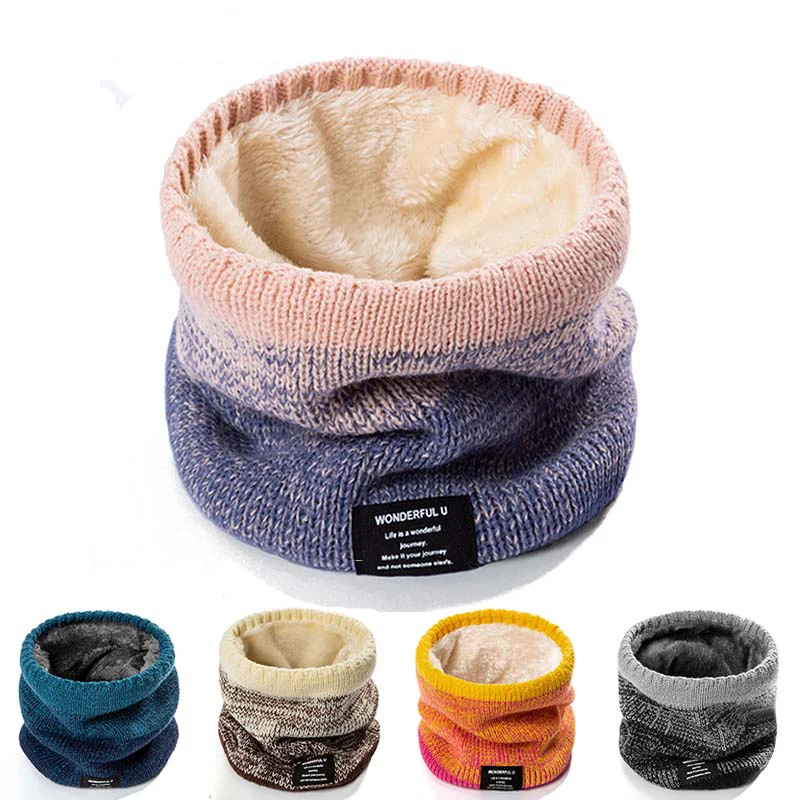 

2020 Women Knitted Scarf Fashion Cashmere-Like Lady Brand Designer Winter Snood Warm Wool Fur Thick Unisex Men Neck Foulard Ring