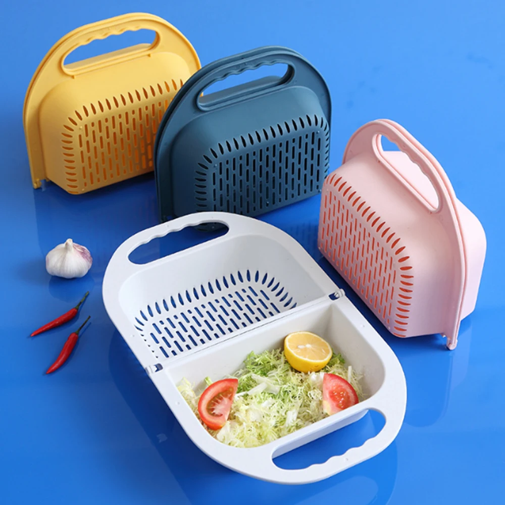 

Foldable Drain Basket Kitchen Accessories Fruit Vegetable Container Drain Dishwasher Sink Basin Storage Gadget Kitchen Tools