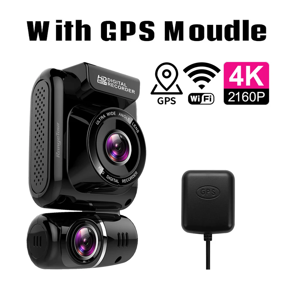 With GPS Moudle Мини скрытый 4K 2160P двойной объектив Автомобильный видеорегистратор wifi gps регистратор Novatek 96663 чип sony IMX323 сенсор двойная камера видеорегистратор D20 - Название цвета: With GPS Moudle