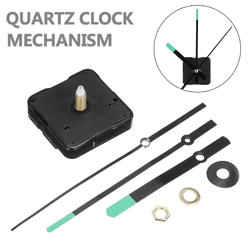 Quartz Clock Movement Mechanism Repair DIY Tool Kit+Black Hands Replacement US 