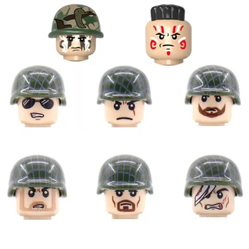 

WW2 USA Army Soldiers Figures Building Blocks Military US WW2 Soldiers Figures Helmet Weapons Parts Bricks Toy For Children Gift