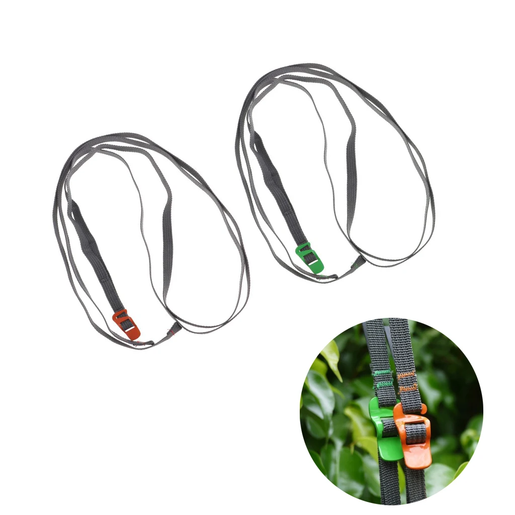 2Pcs 2m Travel Luggage Webbing Strap Camping Hiking Packing Bundle Belt