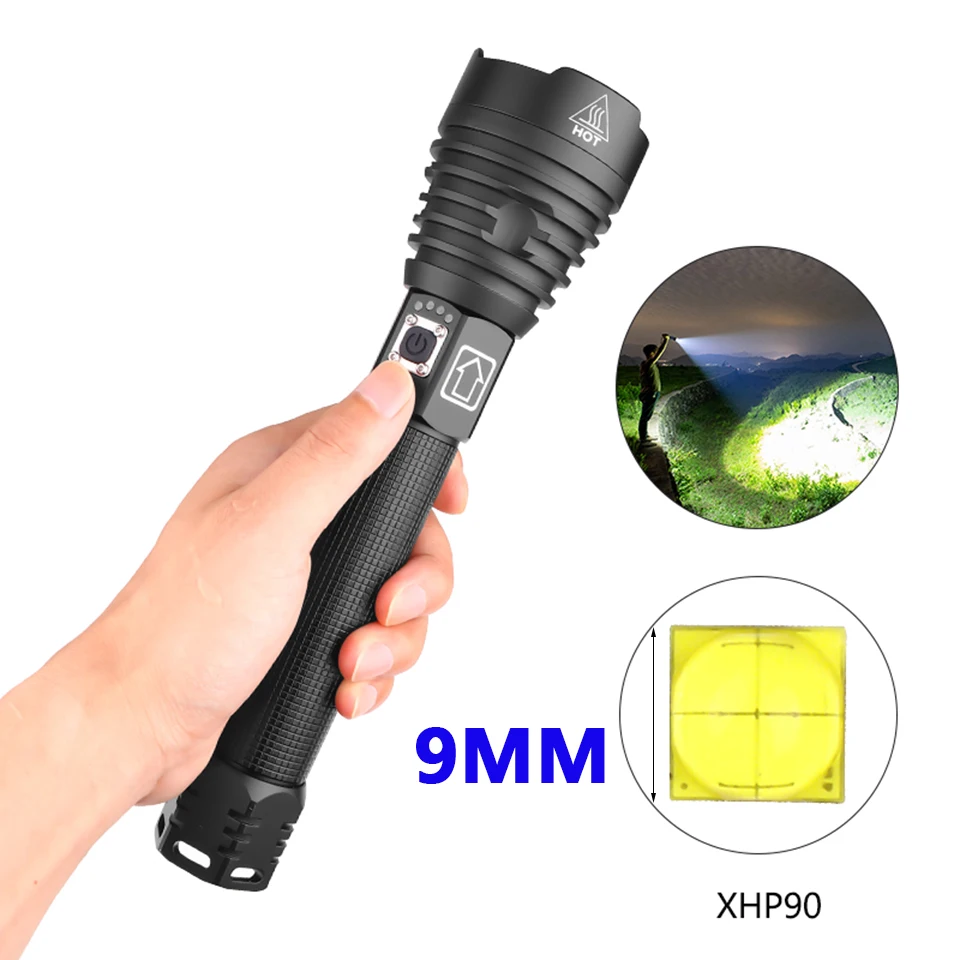 XHP90 Новое поступление самый мощный светодиодный фонарик usb Zoom torch 18650 26650 аккумуляторная батарея VS XHP70.2 фонарик Z941909