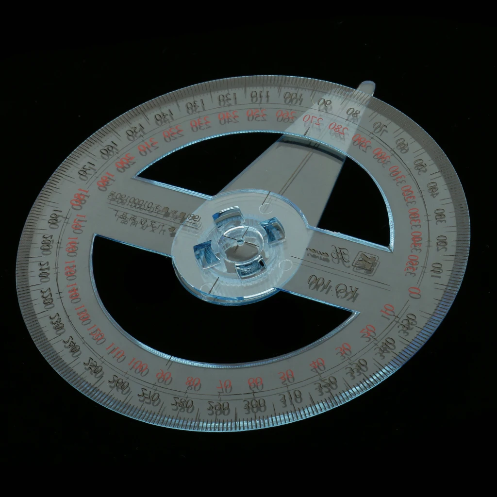 New 10cm 360 Degree Pointer Ruler Protractor Oscillating Arm Angular Viewer 
