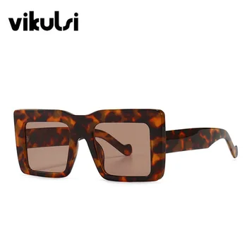 

Men Flat Top Oversized Sugnlasses Women Vintage Brand Designer Square Sun Glasses Female Big Frame Amber Shades Brown Ocolos