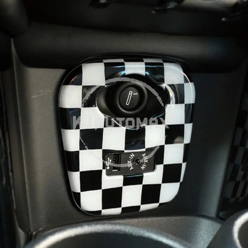 KJAUTOMAX для Mini Cooper F55 F56 USB Сигарета отделка для прикуривателя красный серый Джек Юнион Джек розовый/Checker JCW ABS