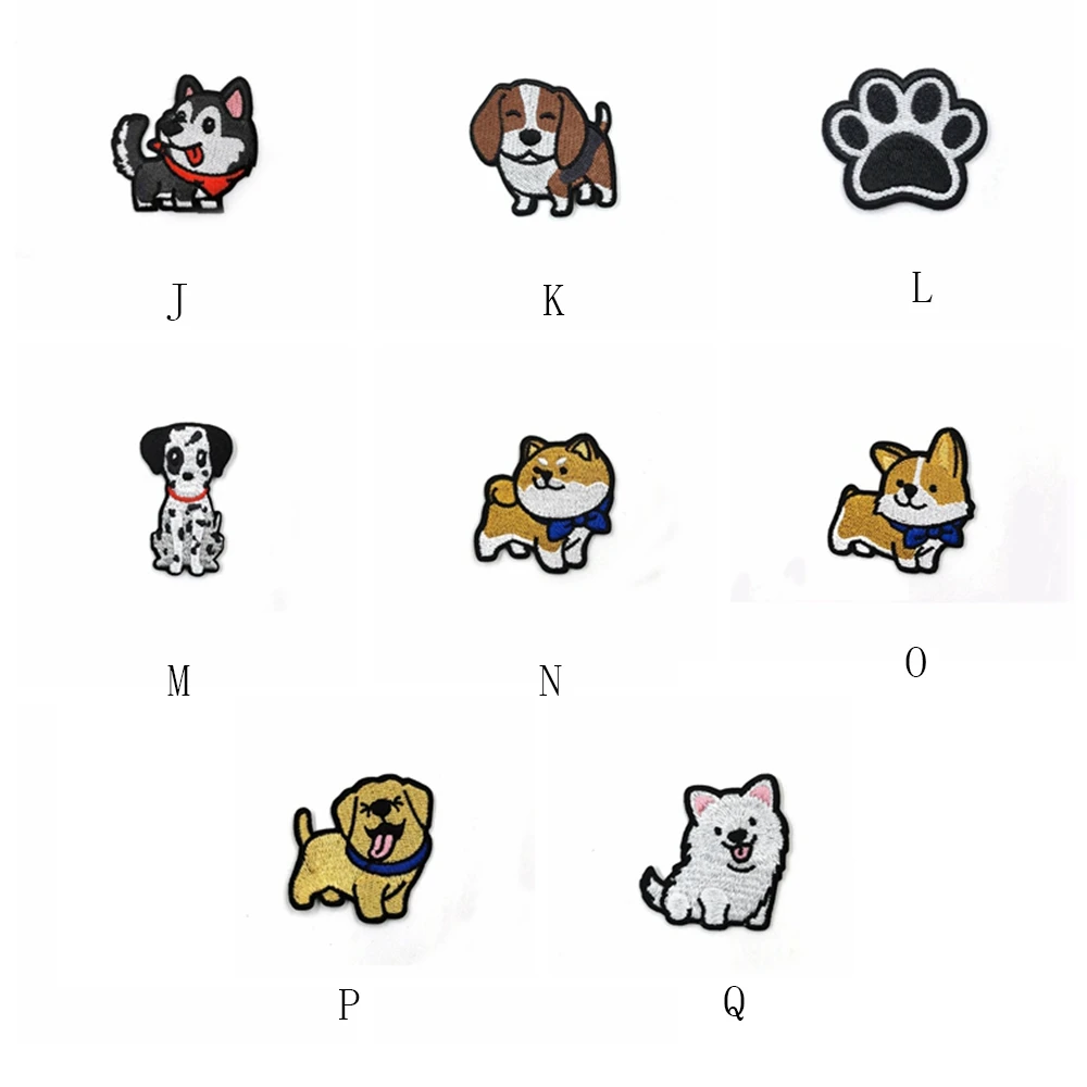 DIY Clothes Embroidery Corgi / Dachshund/ Husky Patch Embroidery Patches For Clothing Cute Dog Animal Iron-On Patches On Clothes