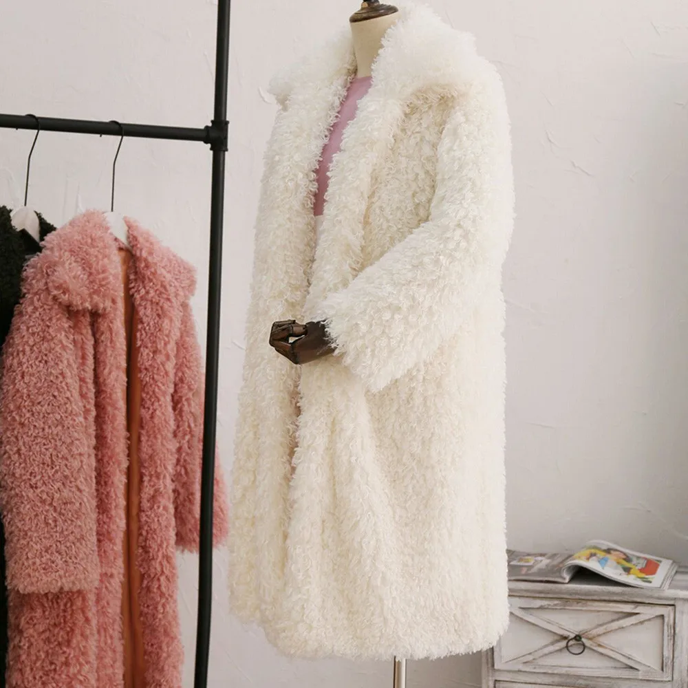 Модное женское меховое пальто размера плюс, зимнее теплое плотное пальто, однотонное пальто, верхняя одежда, куртка, кардиган, повседневное пальто, casacas para mujer