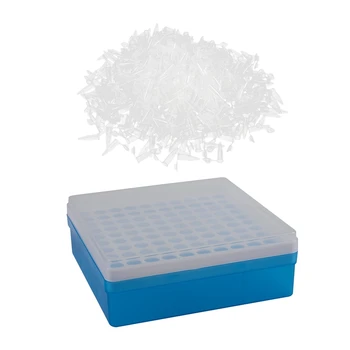 

SHGO HOT-500 Pcs Laboratory Clear White Mark Printed Plastic Centrifuge Tube 1.5Ml & 1Pcs Plastic Square 100 Positions Laborator