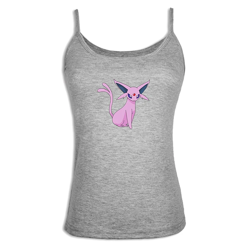 С покемоном Иви Jolteon Vaporeon Espeon Flareon Glaceon Leafeon сексуальные дамские, женские майки, хлопковые топы на лямках - Цвет: iaSingletS985G