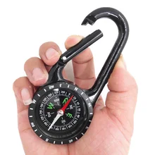 Многофункциональный сплав цинка карабин с компасом брелок для ключей для кемпинга туристический инструмент, прямые поставки