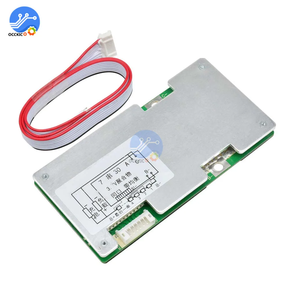 BMS 7S 24V 30A 18650 Защитная плата для литиевой батареи балансир тока Lipo Li-Ion BMS PCB Atmega батарея аксессуары для зарядки