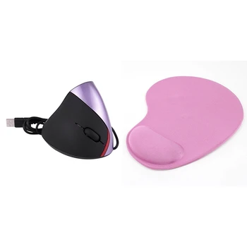 

Pink Silicone Gel Wrist Comfort Rest Mouse Pad & Ergonomic Design Vertical Optical Mouse USB Mouse Wrist Pain Healing