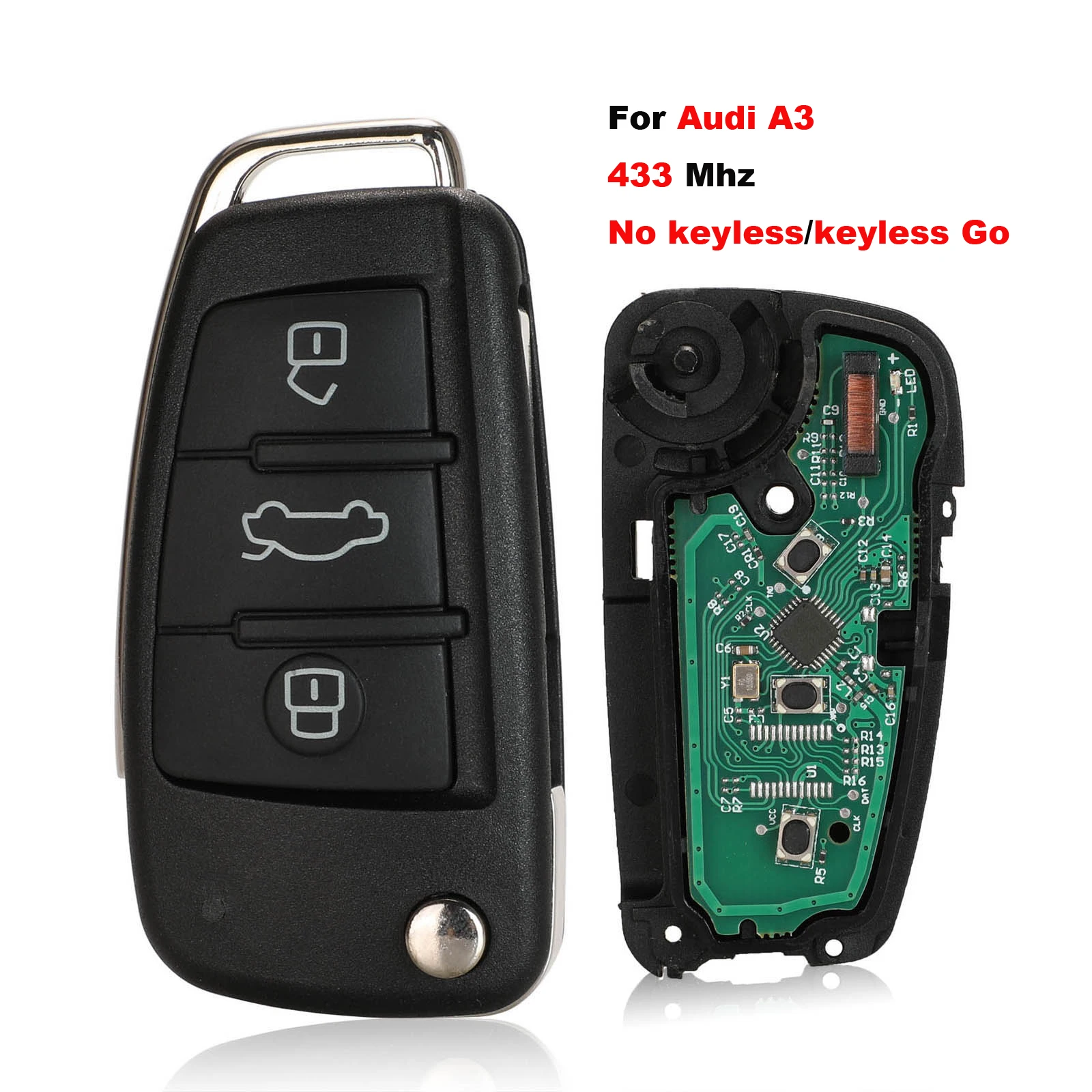 Jingyuqin MQB полуинтеллектуальный 433 Мгц дистанционный ключ для Audi A3 3 кнопки Складной