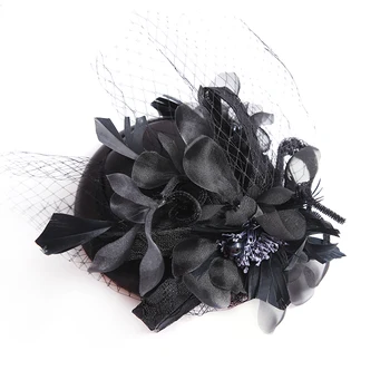 

Mingli Tengda Small Formal Hat Woman Bride Net Cap Gauze Headwear Red Flower Wedding Accessories Chapeau Mariage Birdcage Veil