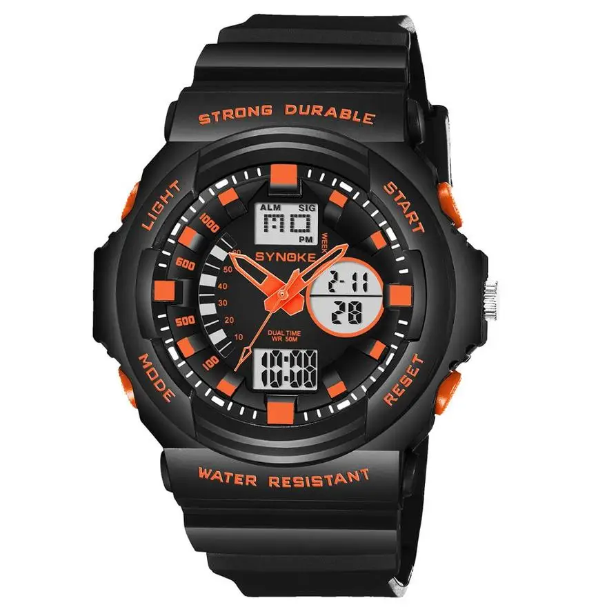 SYNOKE, цифровые часы, мужские, многофункциональные, для улицы, 5 м, водонепроницаемые, для бега, светодиодный светильник, спортивные часы, электронные часы, Relogio