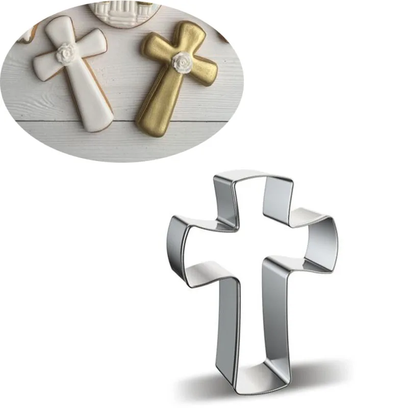 1pcs patisserie reposteria Pastry Shop Cross Cookie Cutter Moldes Metal Fondant Cake Decor Tools Cupcake Toppers Biscuit Mould
