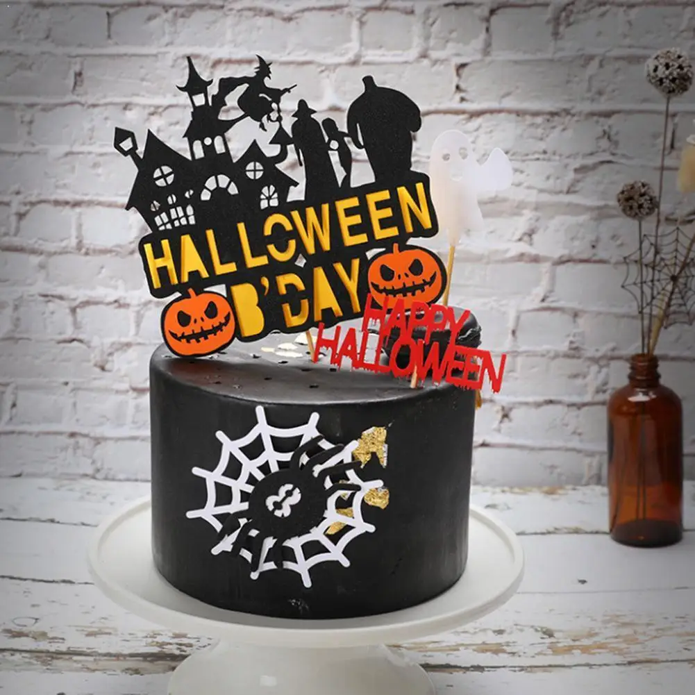 

Halloween Cake Decoration Castle Bat Pumpkin Witch Cute Cartoon Pottery Halloween Ghost Soft Decorations Vampire Card V5M6