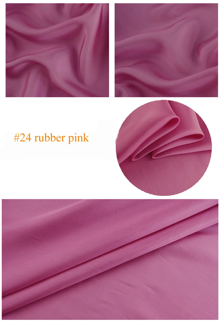 Чистый шелк тутового шелкопряда подкладка ткань habutai Tissu - Цвет: 24 rubber pink
