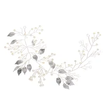 Серебряный сплав листья жемчуг кристалл niu zhu fa lian повязка для волос головной убор невесты аксессуары для волос