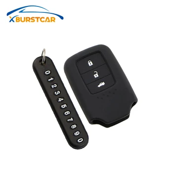 

Xburstcar Silicone Key Fob Cover Case Shell for Honda CITY 2017 for Accord Vezel Civic Pilot CRV HRV JAZZ Remote Keyless Holder