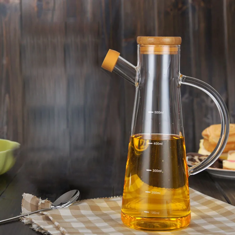 ABSS-500Ml, высокое боросиликатное стекло, оливковое масло, уксус, горшок, Диспенсер, бутылки, уксус, банка для хранения с ручкой и крышкой, масло Bot