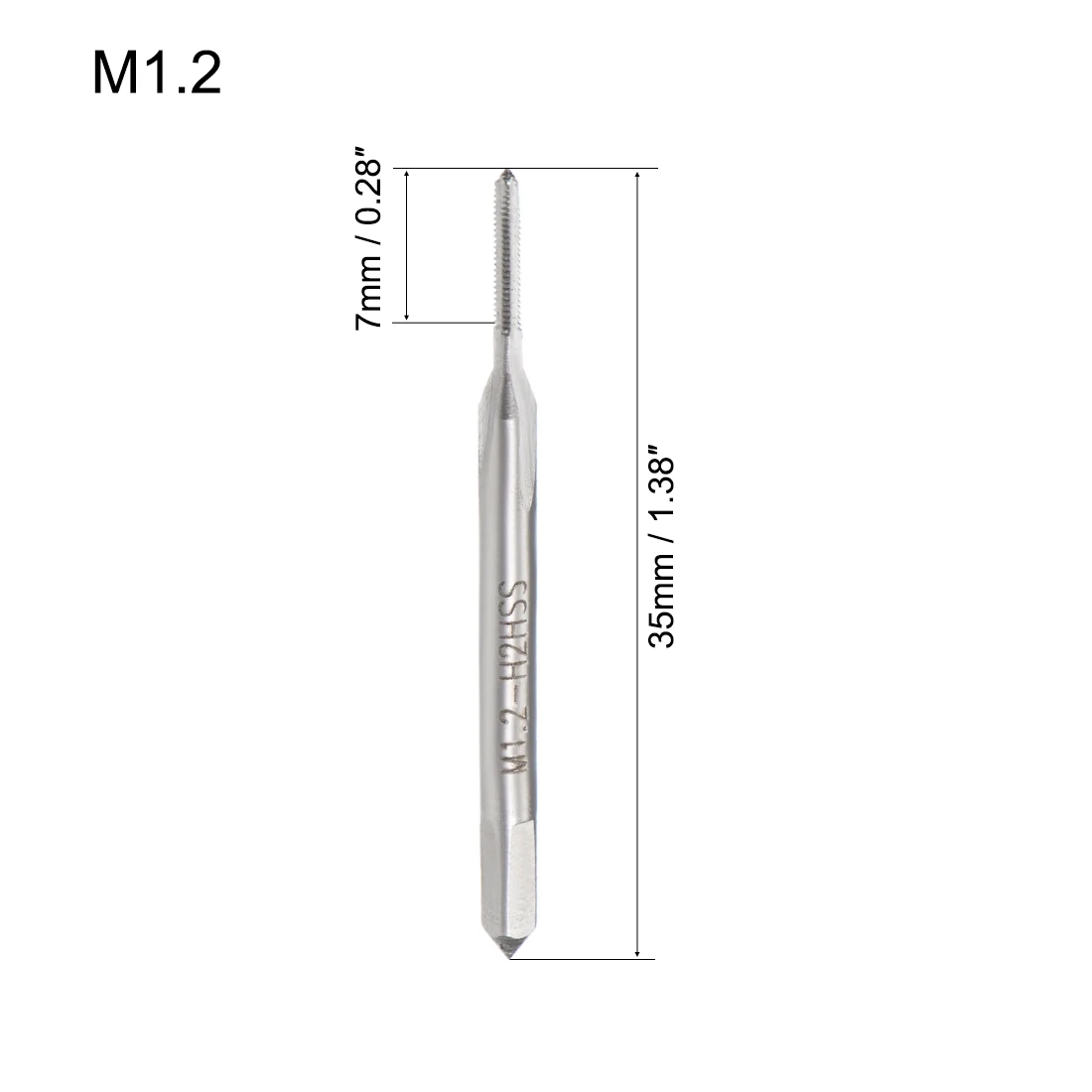 Uxcell метрический машинный кран M1.2 резьба 0,25 шаг 3 прямые флейты H2 Высокоскоростная сталь 10 шт