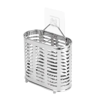 

1PC Chopsticks Holder Stainless Steel Kitchen Drain Rack Hollow Out Drain Flatware Organizer for Home