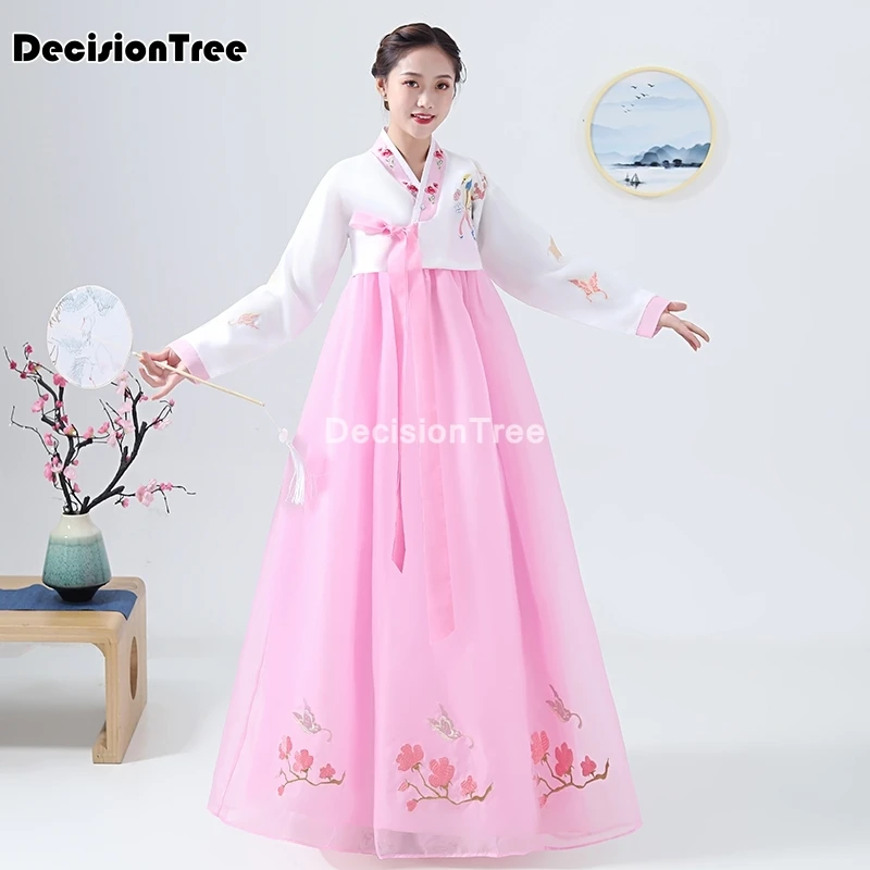 2021 корейское народное платье для женщин одежда hanbok выступлений традиционные