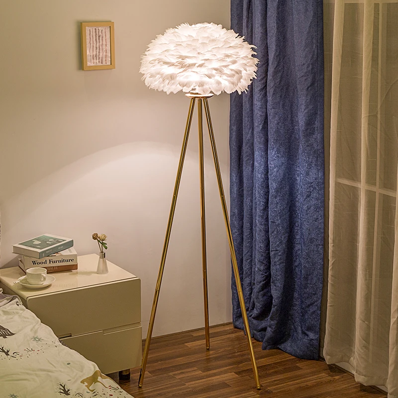 Romantic Goose Feather LED Floor Standing Lamp Floor Lamps