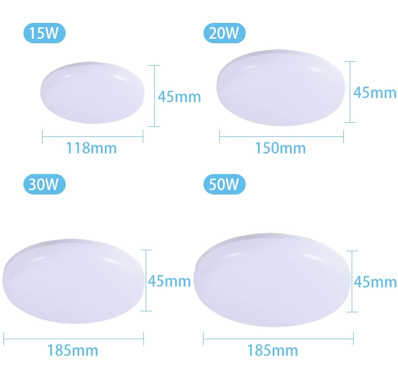 LED Panel Lights 15W 20W 30W 50W 220V Round & Square Panel Lamps Ceiling Light Surface Mount for Living Room Bedroom Kitchen 2x4 led surface mount light