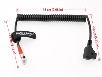 

Alvin's Cables Zacuto Gratical Eye Viewfinder Power Coiled Cable Right Angle 2 Pin to D-tap
