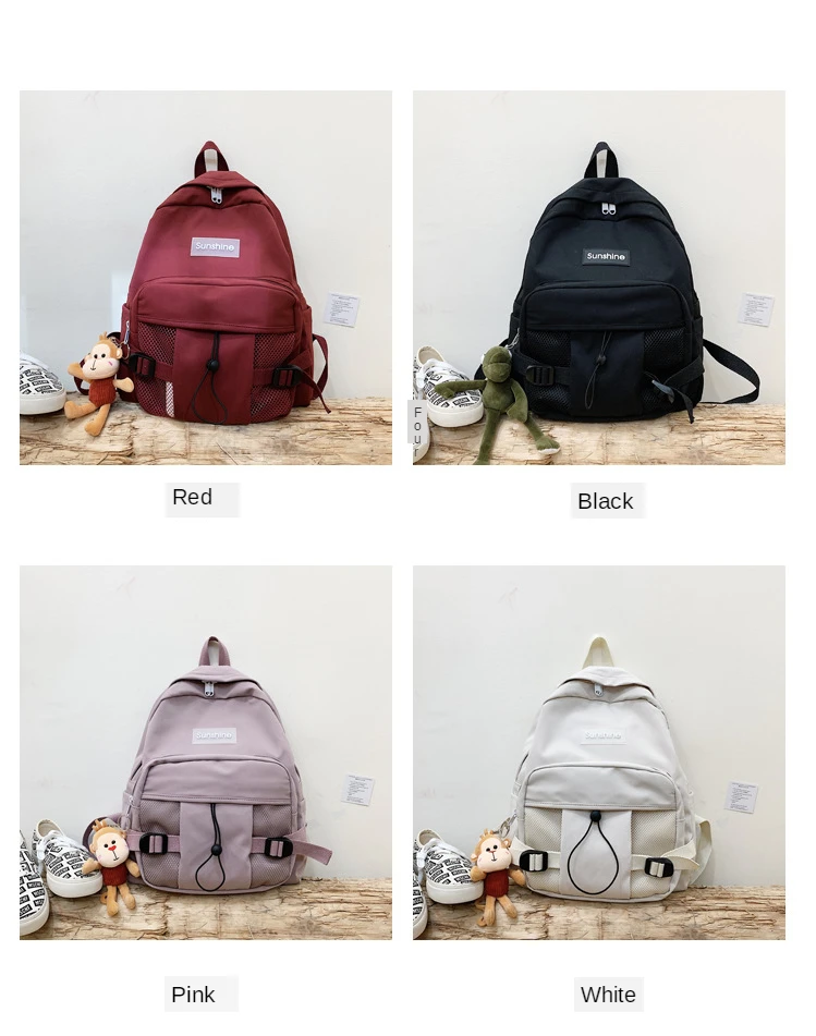 Stylish Backpacks luxury Backpack Women Large Capacity Solid Color Oxford Waterproof School Bag Travel Doll Pendant Rucksack Bagpack for Teenage Girls cool everyday backpacks