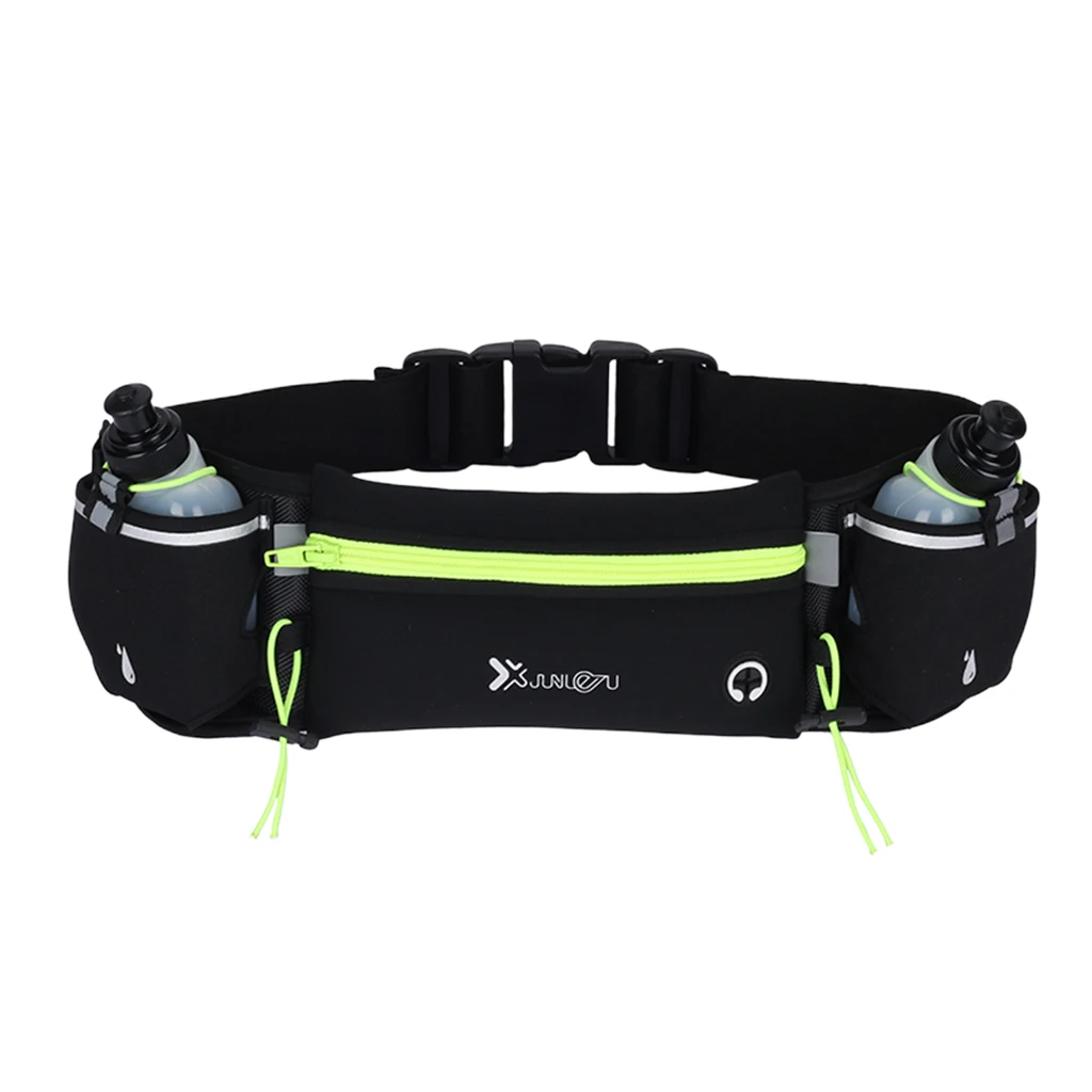 Running Belt Waist Neoprene Unisex Running Belt with Water Bottle Adjustable Straps Outdoor Sports Jogging Bum Bag 