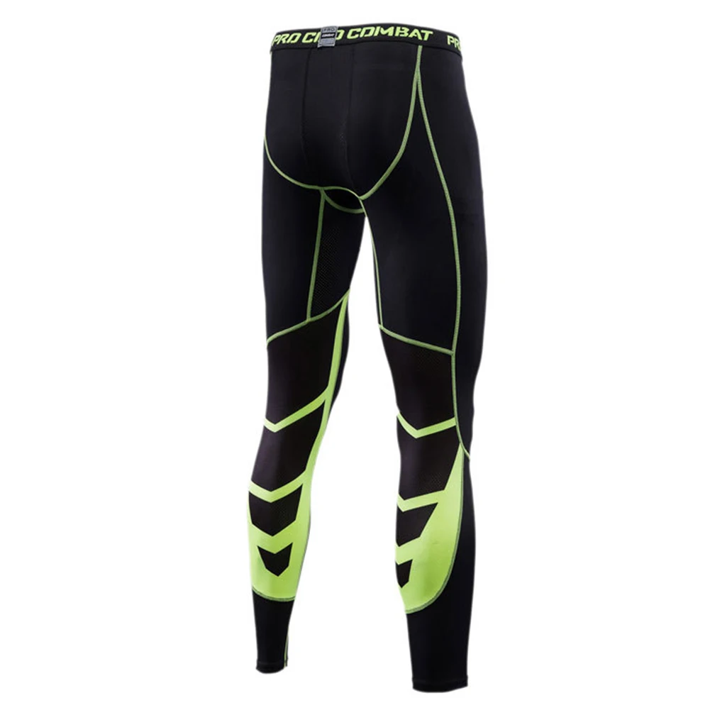 Мужские брюки быстросохнущие спортивные штаны для фитнеса и бега эластичные брюки, леггинсы - Цвет: Зеленый