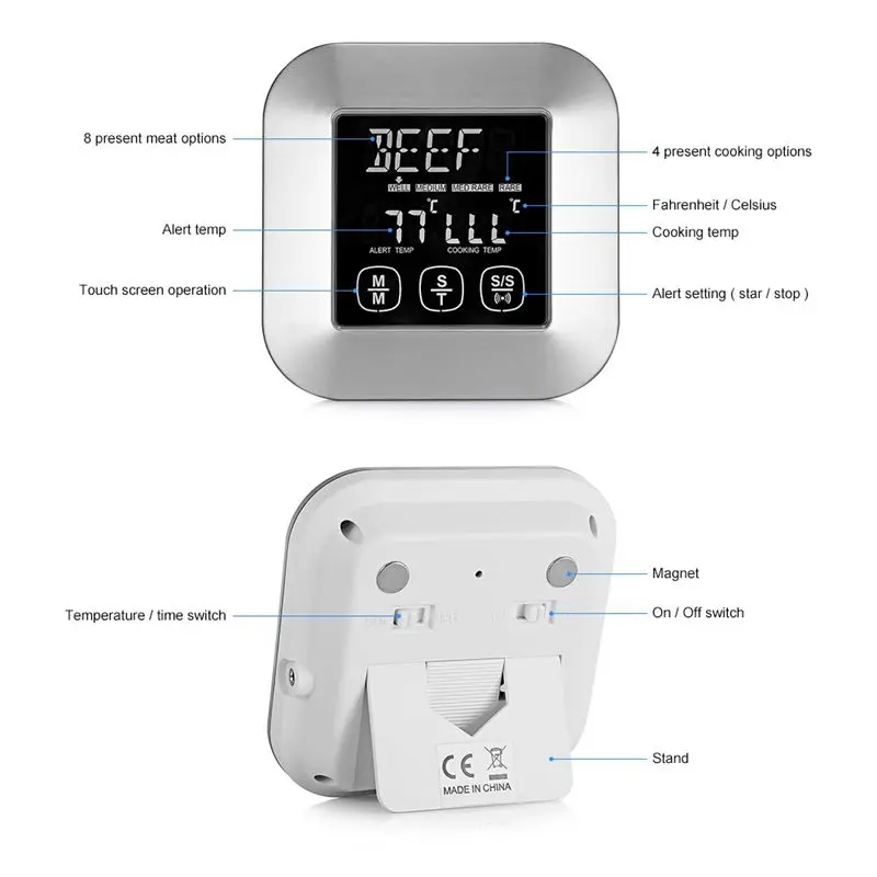 PHFU-3Pcs зонд цифровой термометр для мяса беспроводной барбекю Diy термометр для приготовления пищи Термометр для барбекю датчик температуры