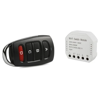 

2 Pcs Accessories: 1 Pcs 43hz DC 12V 4 Button Remote Control Switch & 1 Pcs Wifi Smart Switch Module