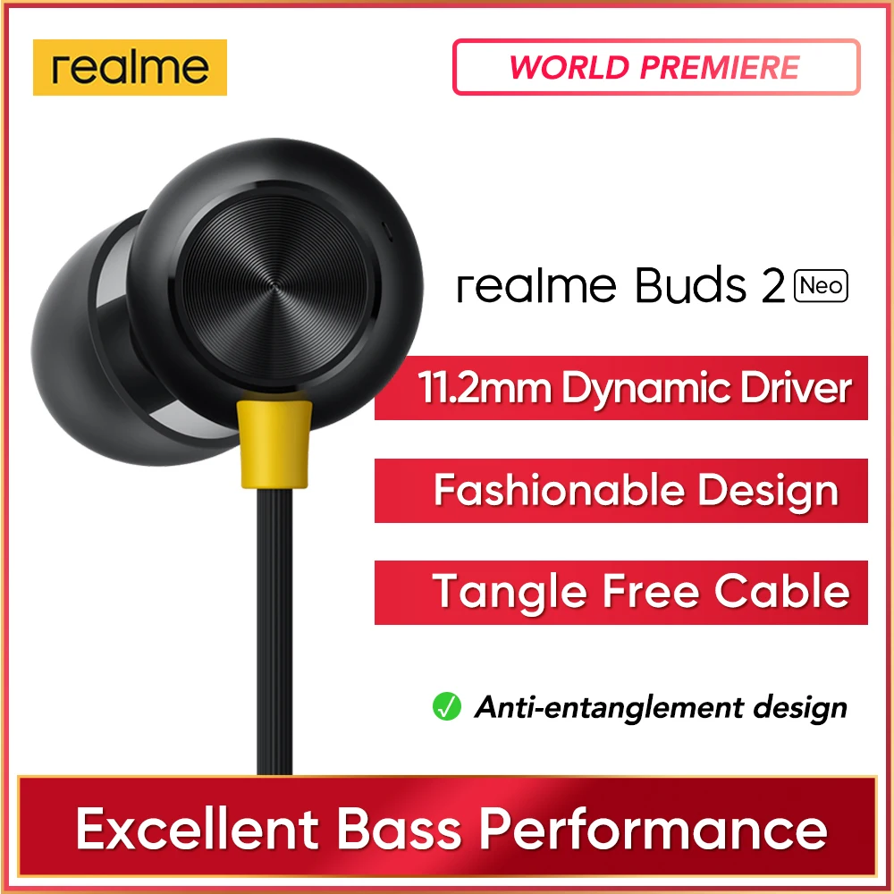 Наушники-вкладыши realme Buds 2 Neo 11 мм модный дизайн | Электроника