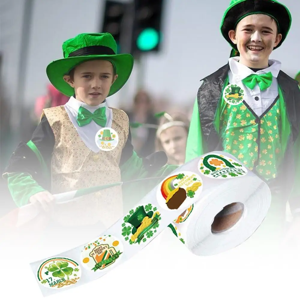 1 Roll Sealing Sticker Shamrock Supplies Decoration for DIY Decor Irish Festival