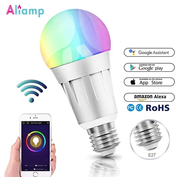 

Smart Wifi LED Light Bulb RGB Dimmable E27 E26 Led Lamp 7W Voice Timming Remote Control by Amazon Alexa Echo Google Home