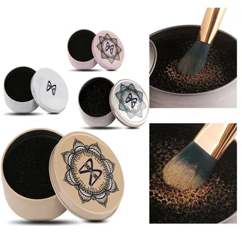 

Lnkerco Makeup Brush Cleaner Quick Remover Color Off Sponge Aluminum Box Make Up Brushes Cleaning Powder Washing Cosmetic Clean