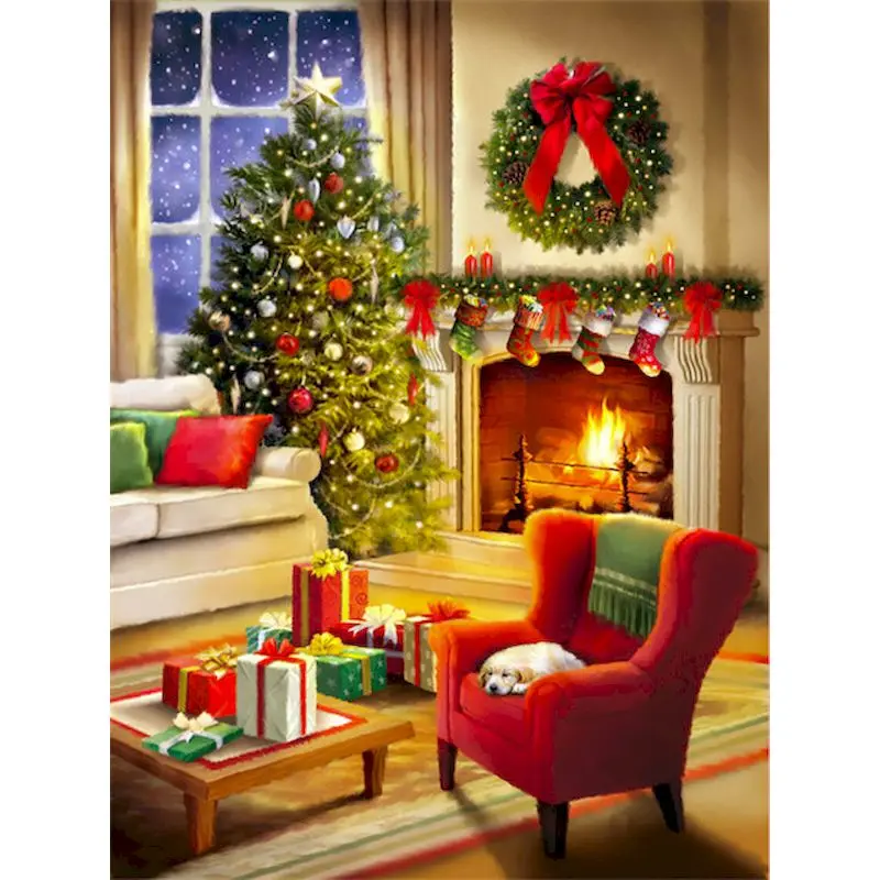 

GATYZTORY Christmas tree Oil Painting By Numbers Kits Unique Diy Gift For Kids Framed Drawing On Canvas Landscape Wall Picture