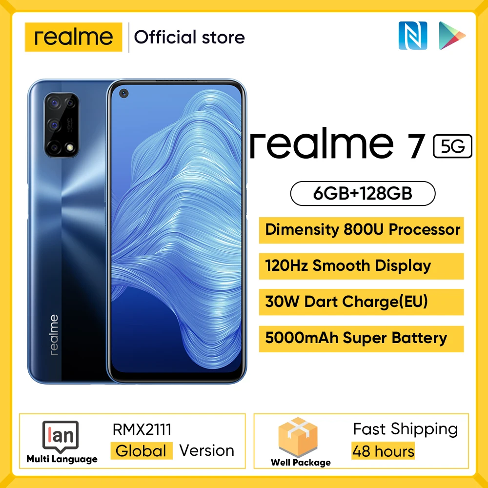2021 realme 7 5G Dimensity 800U 6/8GB 128GB 120Hz дисплей 48MP Quad Camera 5000mAh большой аккумулятор глобальная Версия 30W Дротика зарядное устройство|Смартфоны| | АлиЭкспресс - Лучшие аксессуары для телефонов