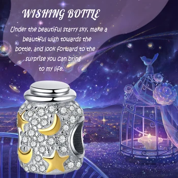 

SG silver 925 charm with Star moon bottle charm bead Fashion charms jewelry making 2019 DIY for charms Bracelet women gifts