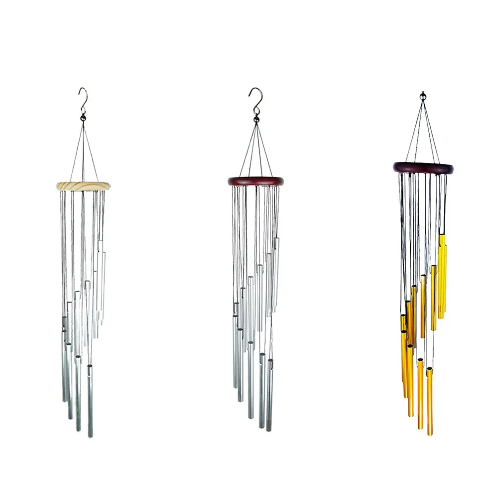 18 Tubos Wind Chimes viento metal campanas clásico hecho a mano del ornamento con el gancho 