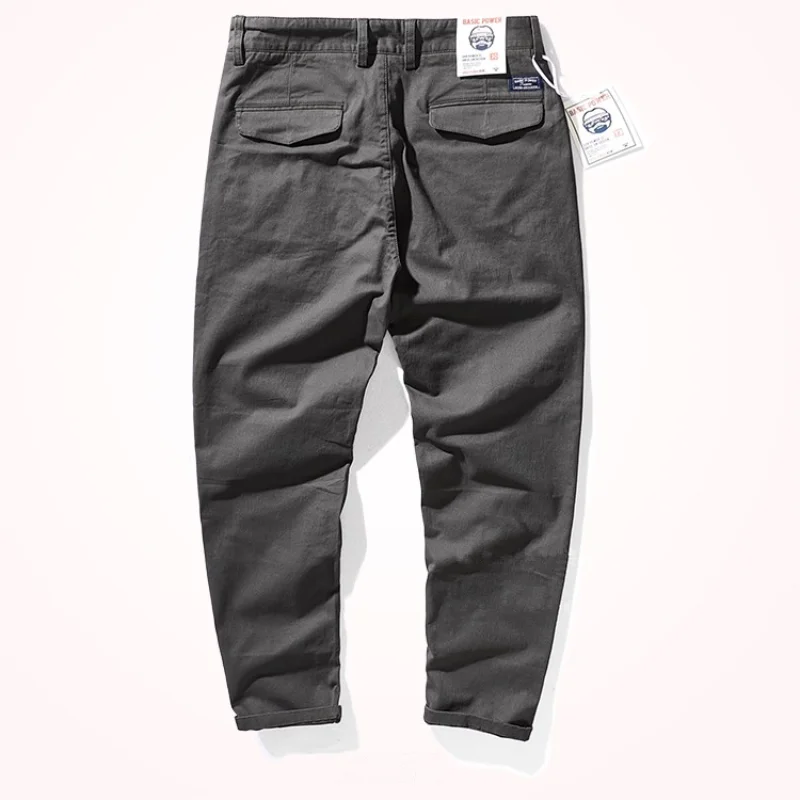Men's Twill Stretch Woven Slim-Fit Straight Casual Pants