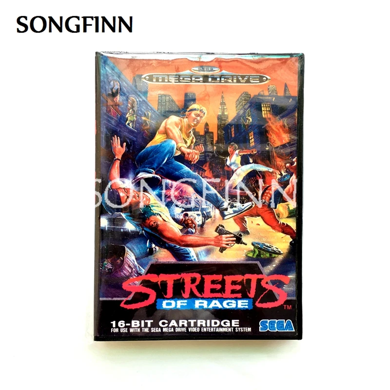 16 бит MD карта памяти с коробкой для sega Mega Drive для Genesis Megadrive-Streets Of Rage
