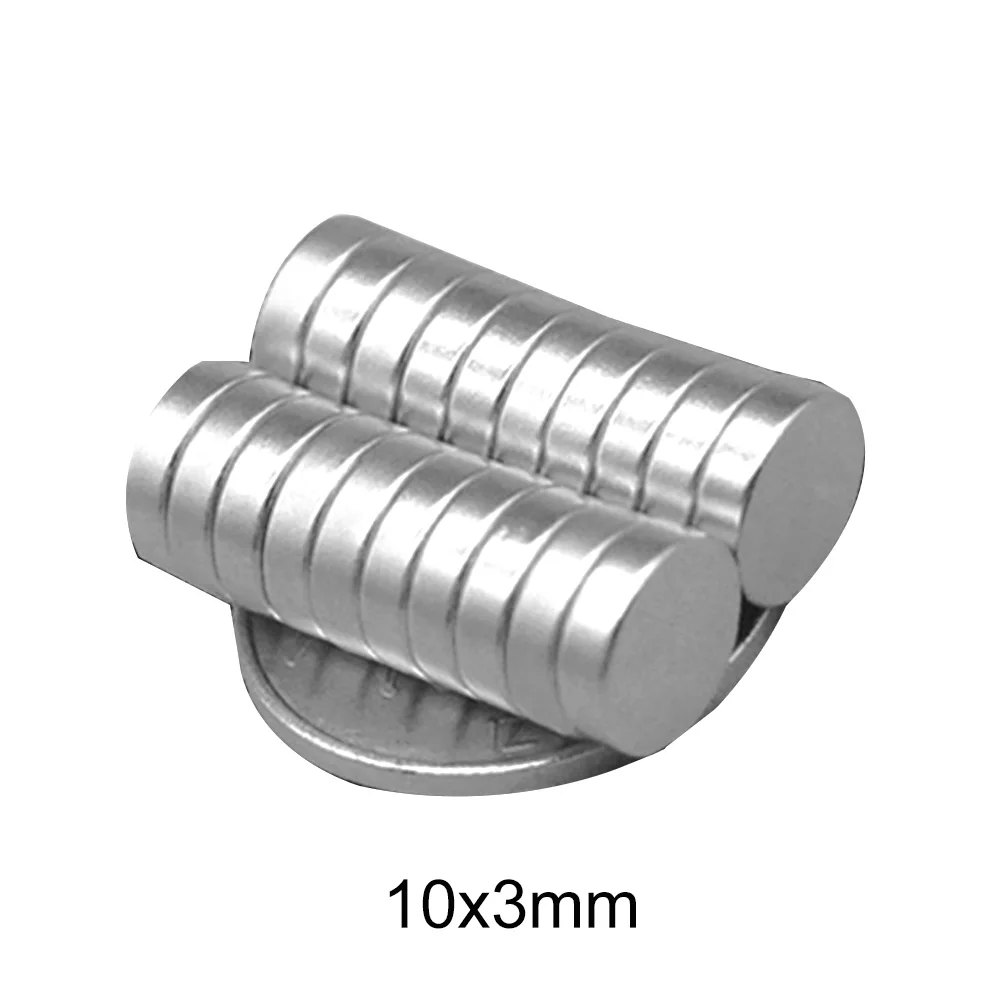 초강력 영구 NdFeB 원형 자석, 네오디뮴 자석, 10x3mm N35, 10x3mm, 20 개, 50 개, 100 개, 200 개, 300 개