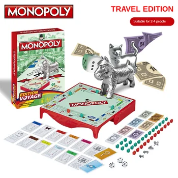 Hasbro Games Monopoly Travel Edition MONOPOLY Puzzle Board Game Strategy Party Toys 2-4 Players 1