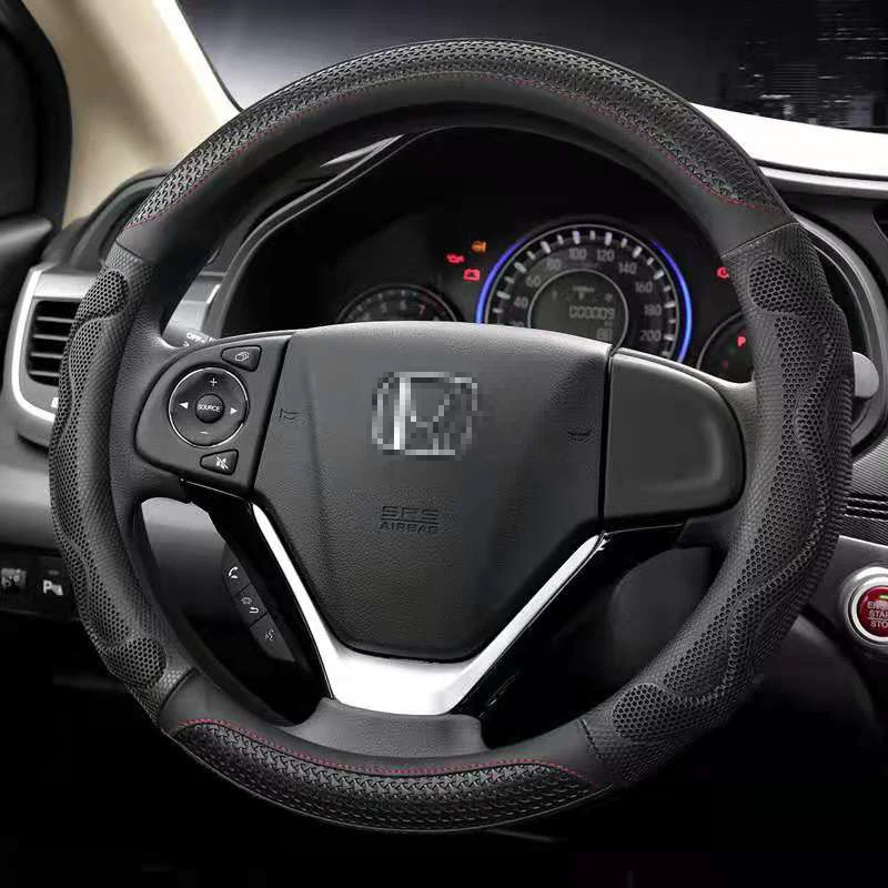 

Кожаные чехлы для руля 38 см из углеродного волокна для Honda Accord City Fit Brio CRV HRV XRV аксессуары Odyssey IO